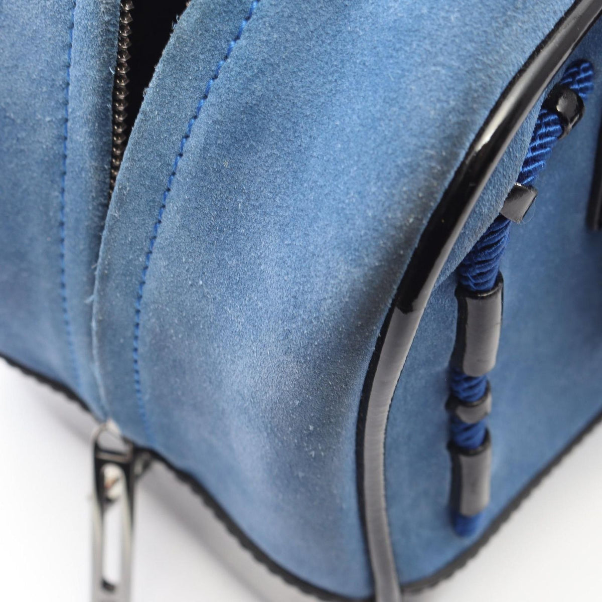 Loewe Handbag Amazona 28 Black Blue Patent Leather — view 6