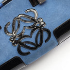 Loewe Handbag Amazona 28 Black Blue Patent Leather — view 8
