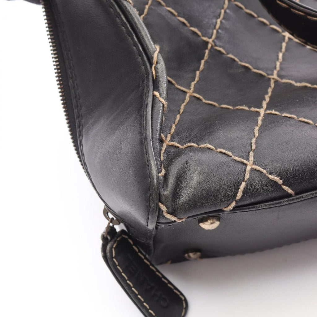 Chanel Handbag Wild Stitch Black Leather — view 9