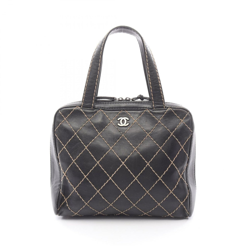 Chanel Handbag Wild Stitch Black Leather