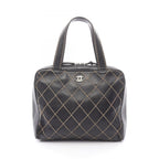 Chanel Handbag Wild Stitch Black Leather
