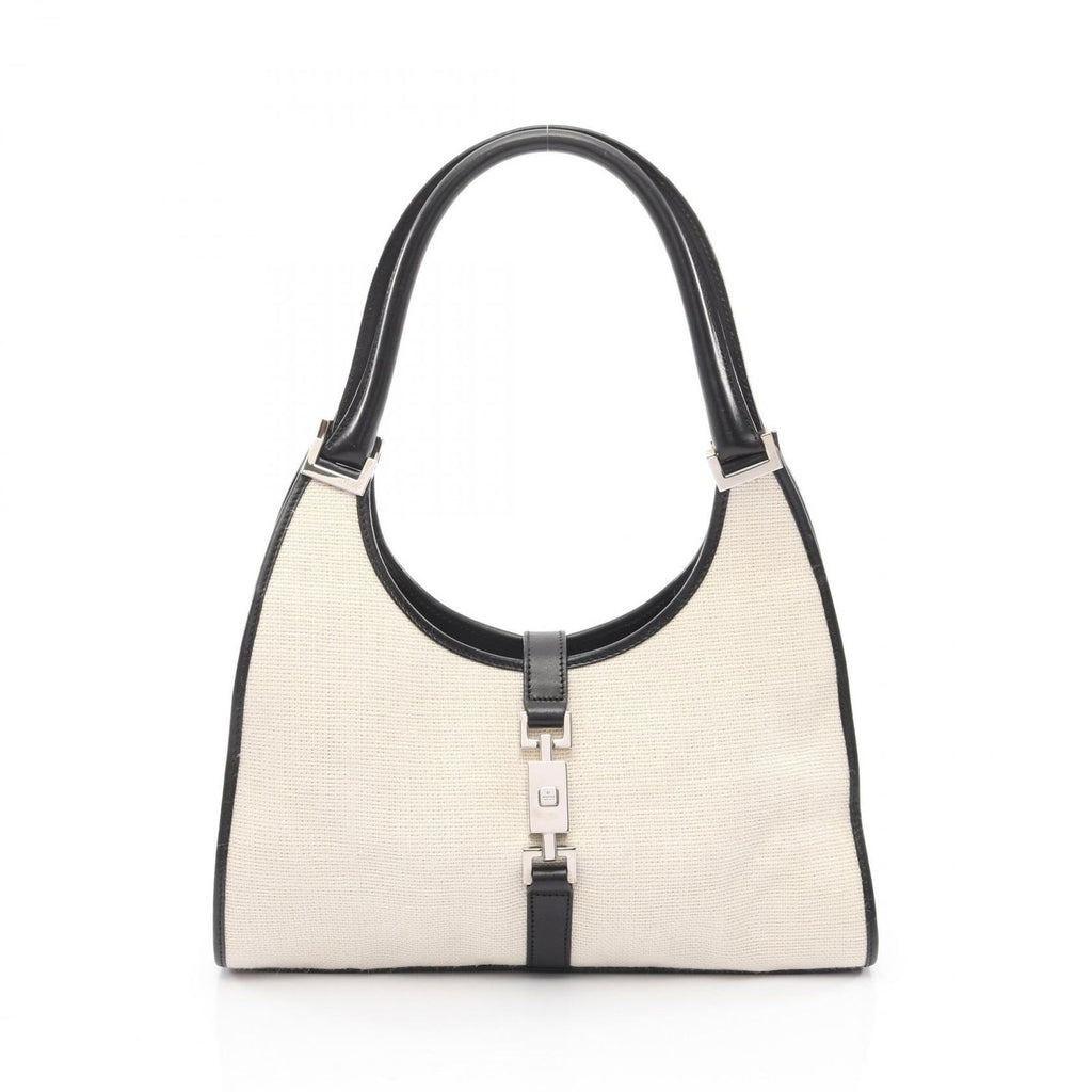 Gucci Shoulder Bag Jackie 002 Black Canvas Leather