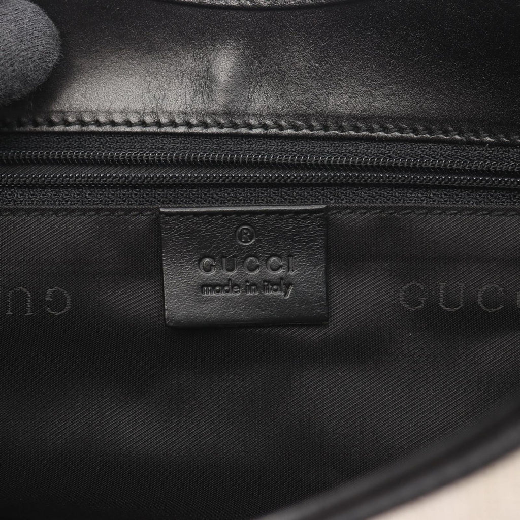 Gucci Shoulder Bag Jackie 002 Black Canvas Leather — view 4