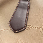Prada Lada Handbag Beige Brown Canvas Leather delogo Briefcase — view 6