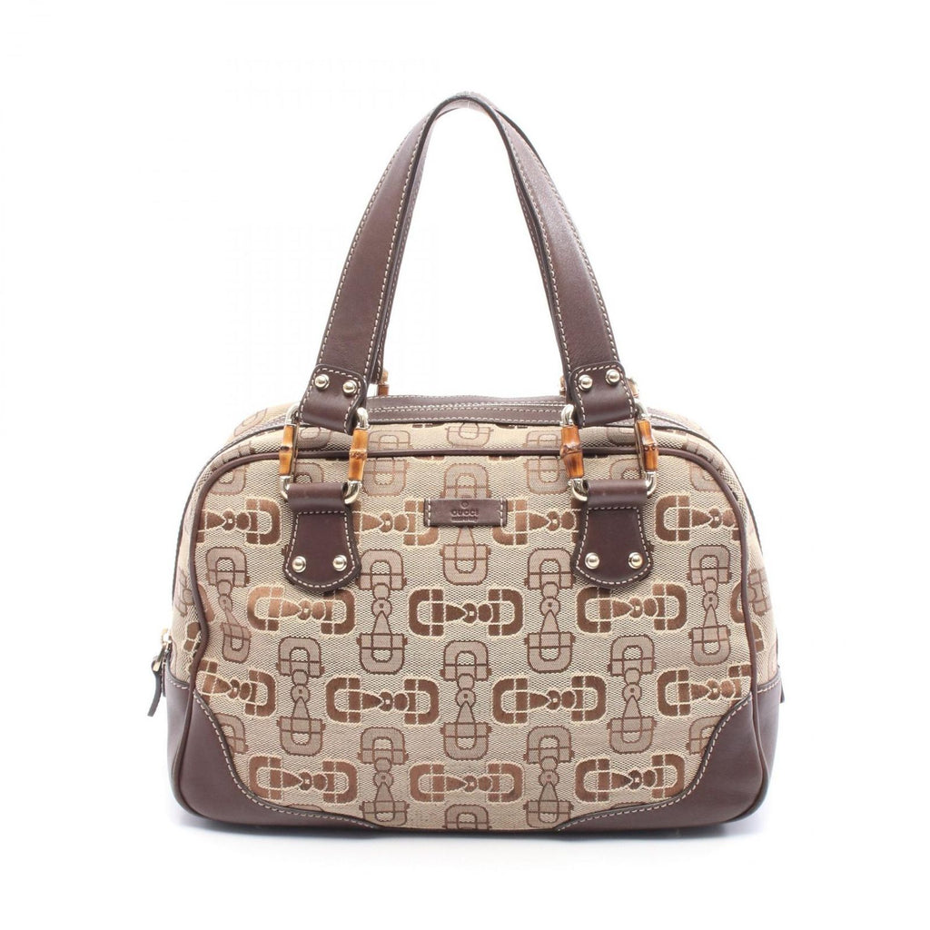 Gucci Handbag Horsebit Beige Da Ninebrown Canvas
