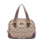 Gucci Handbag Horsebit Beige Da Ninebrown Canvas