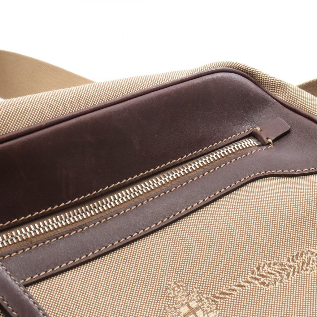 Prada Lada Shoulder Bag Logo Beige Da Ninebrown Canvas Leather — view 6