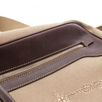 Prada Lada Shoulder Bag Logo Beige Da Ninebrown Canvas Leather — view 6