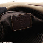 Prada Lada Shoulder Bag Logo Beige Da Ninebrown Canvas Leather — view 4