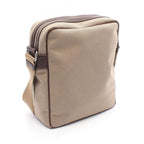 Prada Lada Shoulder Bag Logo Beige Da Ninebrown Canvas Leather — view 2