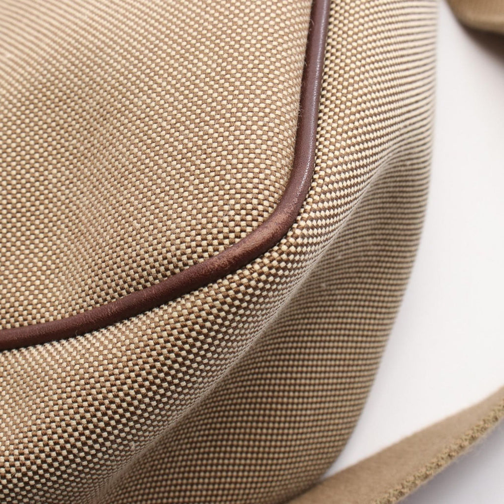 Prada Lada Shoulder Bag Logo Beige Da Ninebrown Canvas Leather — view 7