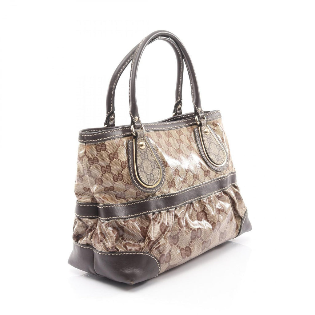 Gucci Tote GG Brown Da Ninebrown Canvas Leather — view 2