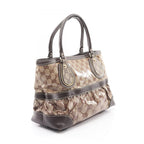 Gucci Tote GG Brown Da Ninebrown Canvas Leather — view 2