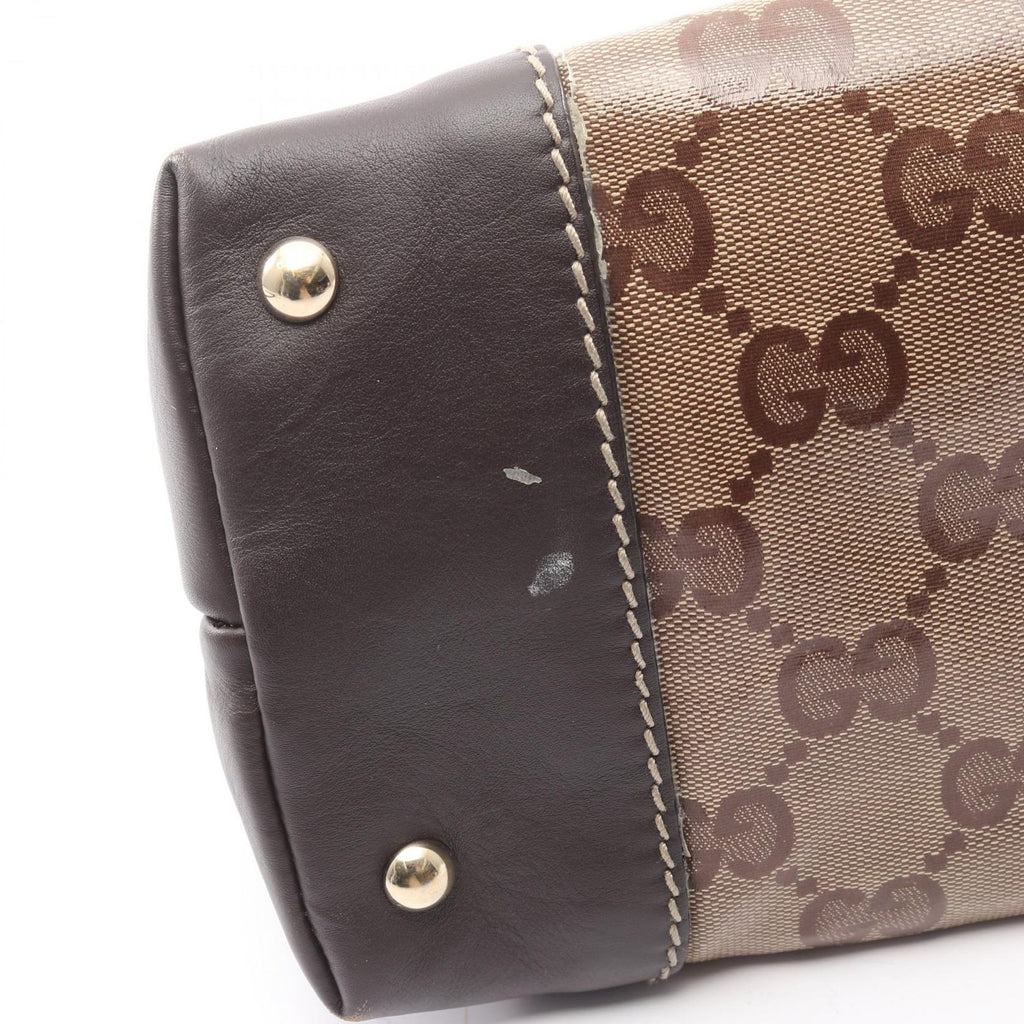 Gucci Tote GG Brown Da Ninebrown Canvas Leather — view 7