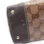 Gucci Tote GG Brown Da Ninebrown Canvas Leather — view 7
