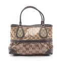 Gucci Tote GG Brown Da Ninebrown Canvas Leather