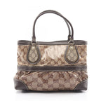 Gucci Tote GG Brown Da Ninebrown Canvas Leather