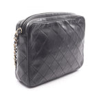 Chanel Shoulder Bag CC Logo Da Black Lambskin Da CC Che — view 2