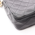 Chanel Shoulder Bag CC Logo Da Black Lambskin Da CC Che — view 9