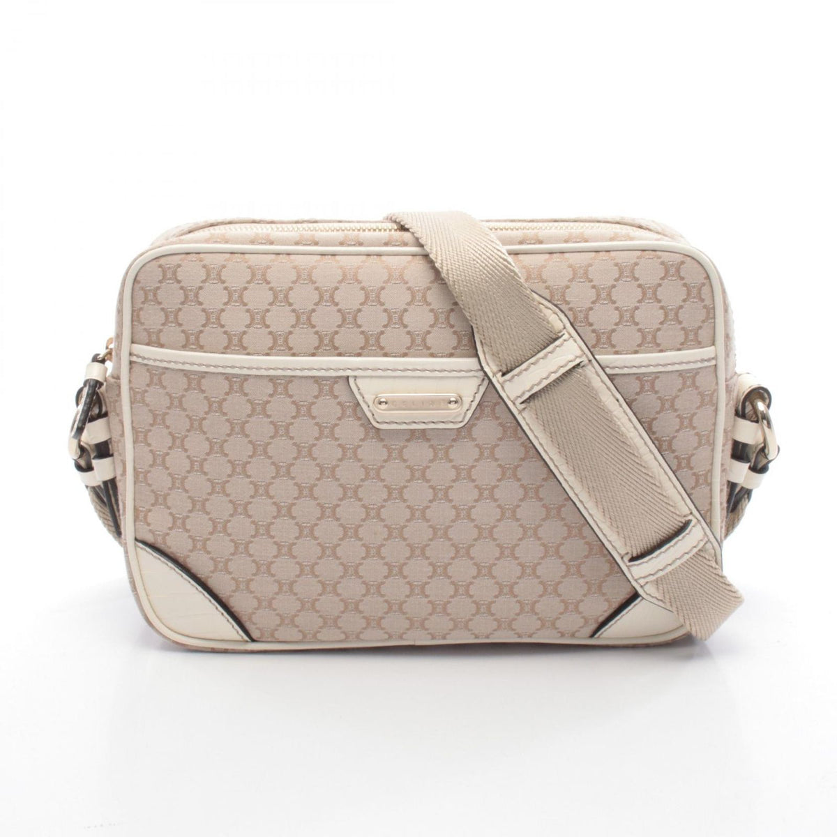 Celine Seri Shoulder Bag Canvas Leather Triomphe