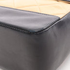 Chanel Shoulder Bag Quilted Beige Black Lambskin — view 7