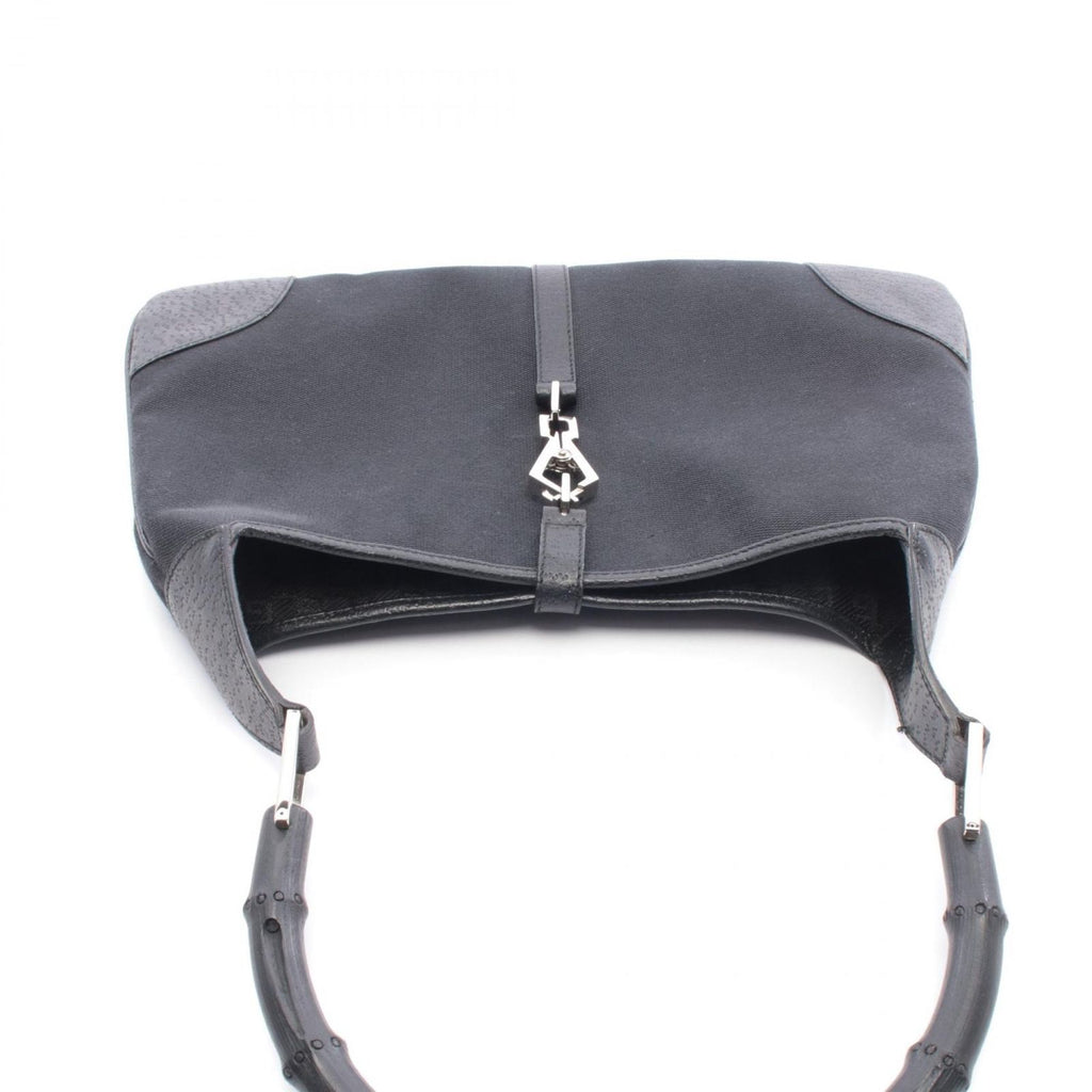 Gucci Shoulder Bag Jackie 001 Black Canvas Leather — view 7