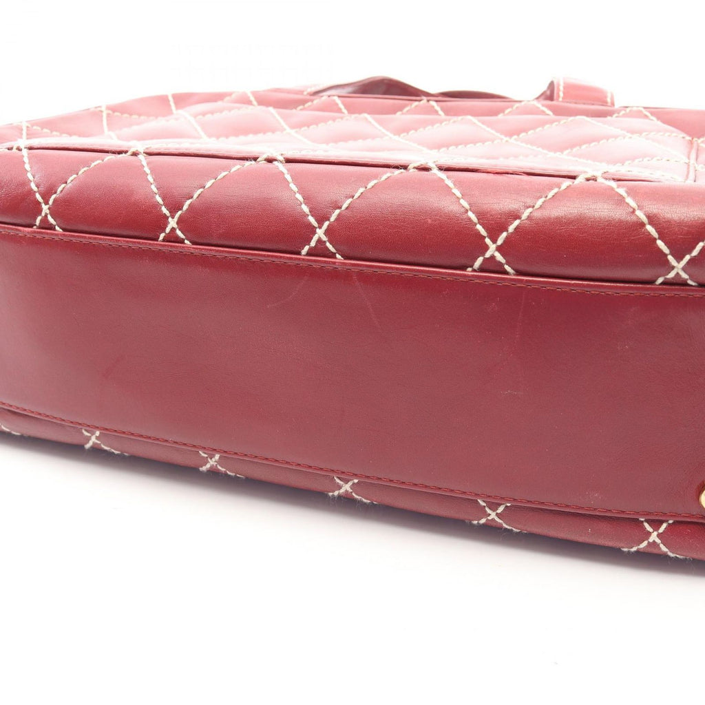 Chanel Handbag Wild Stitch Red Leather — view 9