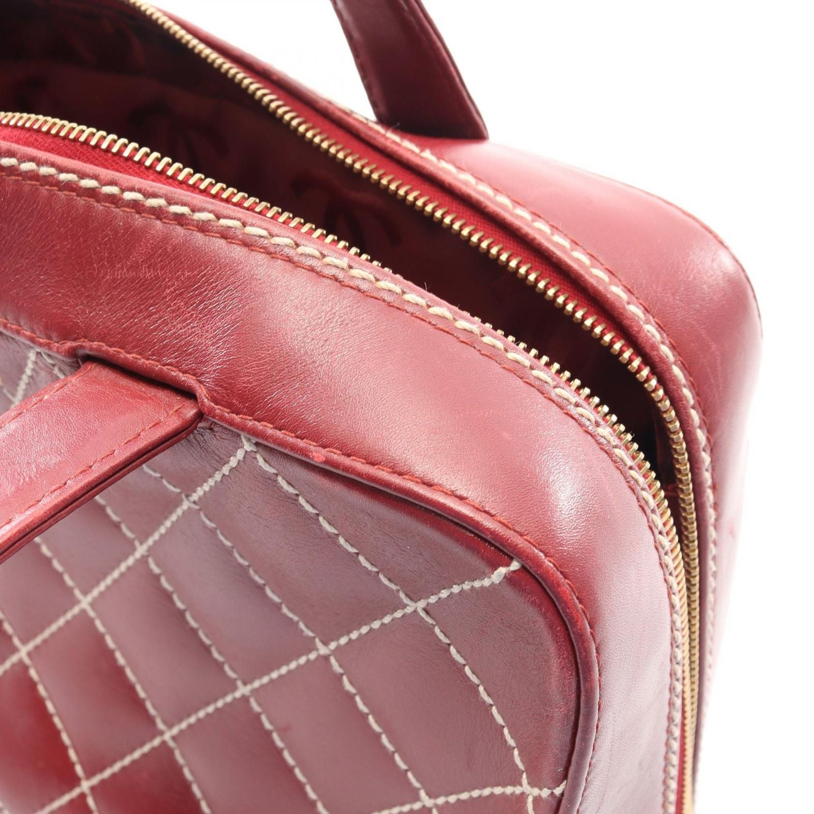 Chanel Handbag Wild Stitch Red Leather — view 7