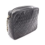 Chanel Shoulder Bag Quilted Black Lambskin Che — view 2