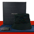Prada Box Re-Nylon Logo Nylon Bucket Hat Black