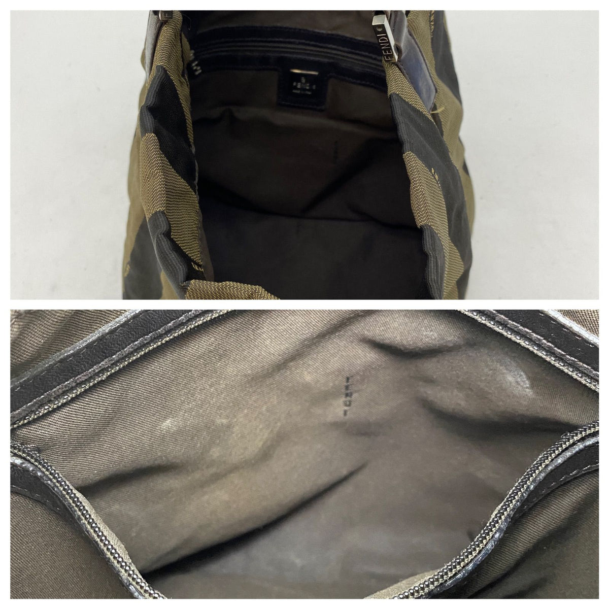 Fendi Pecan Pattern Bag Nylon Brown — view 7