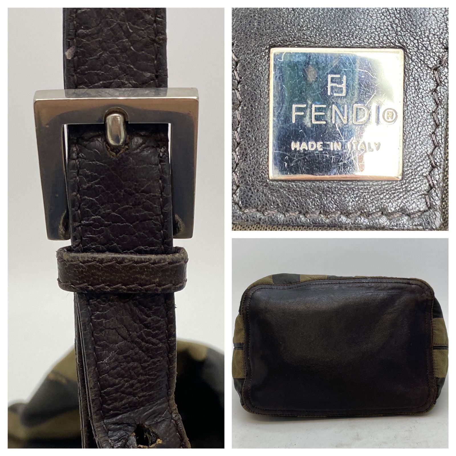 Fendi Pecan Pattern Bag Nylon Brown — view 4