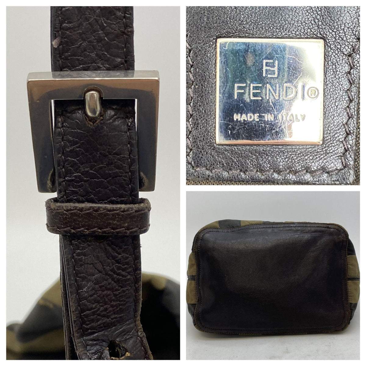 Fendi Pecan Pattern Bag Nylon Brown — view 4