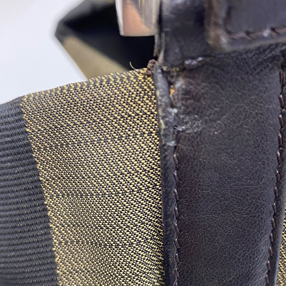 Fendi Pecan Pattern Bag Nylon Brown — view 8