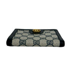 Gucci Vintage GG Logo Leather Clasp Bifold Wallet Mini Navy — view 6