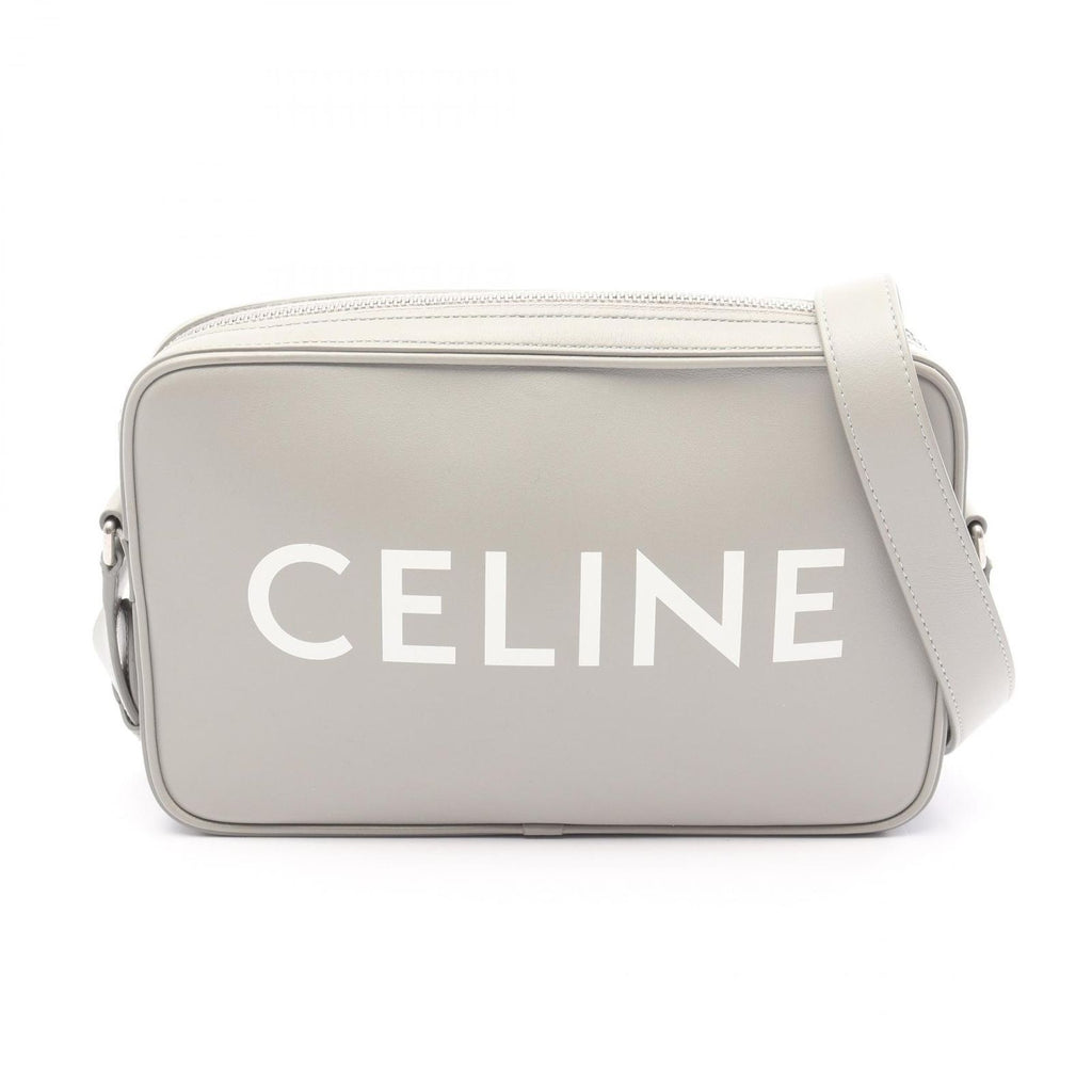 Celine Seri Shoulder Bag Midi Gray Leather Logo