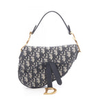 Dior Saddle Bag Mini Oblique Peacock Navy Canvas Leather