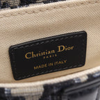 Dior Saddle Bag Mini Oblique Peacock Navy Canvas Leather — view 4