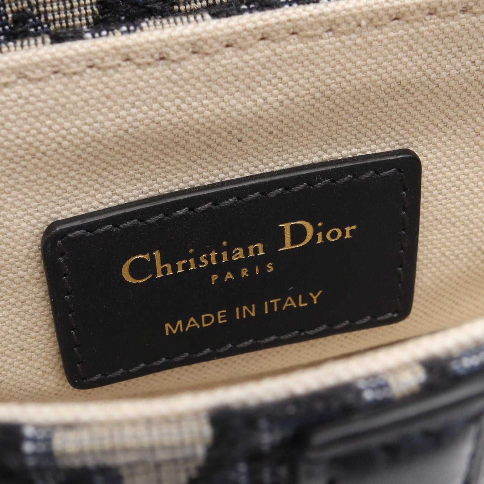 Dior Saddle Bag Mini Oblique Peacock Navy Canvas Leather — view 4
