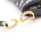 Dior Saddle Bag Mini Oblique Peacock Navy Canvas Leather — view 6