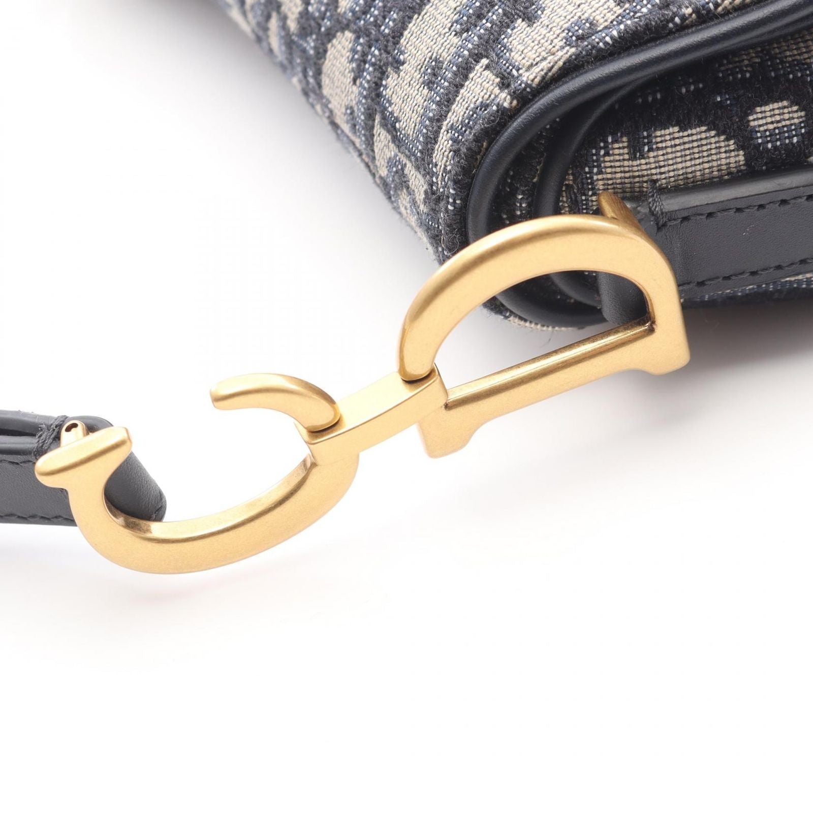 Dior Saddle Bag Mini Oblique Peacock Navy Canvas Leather — view 6