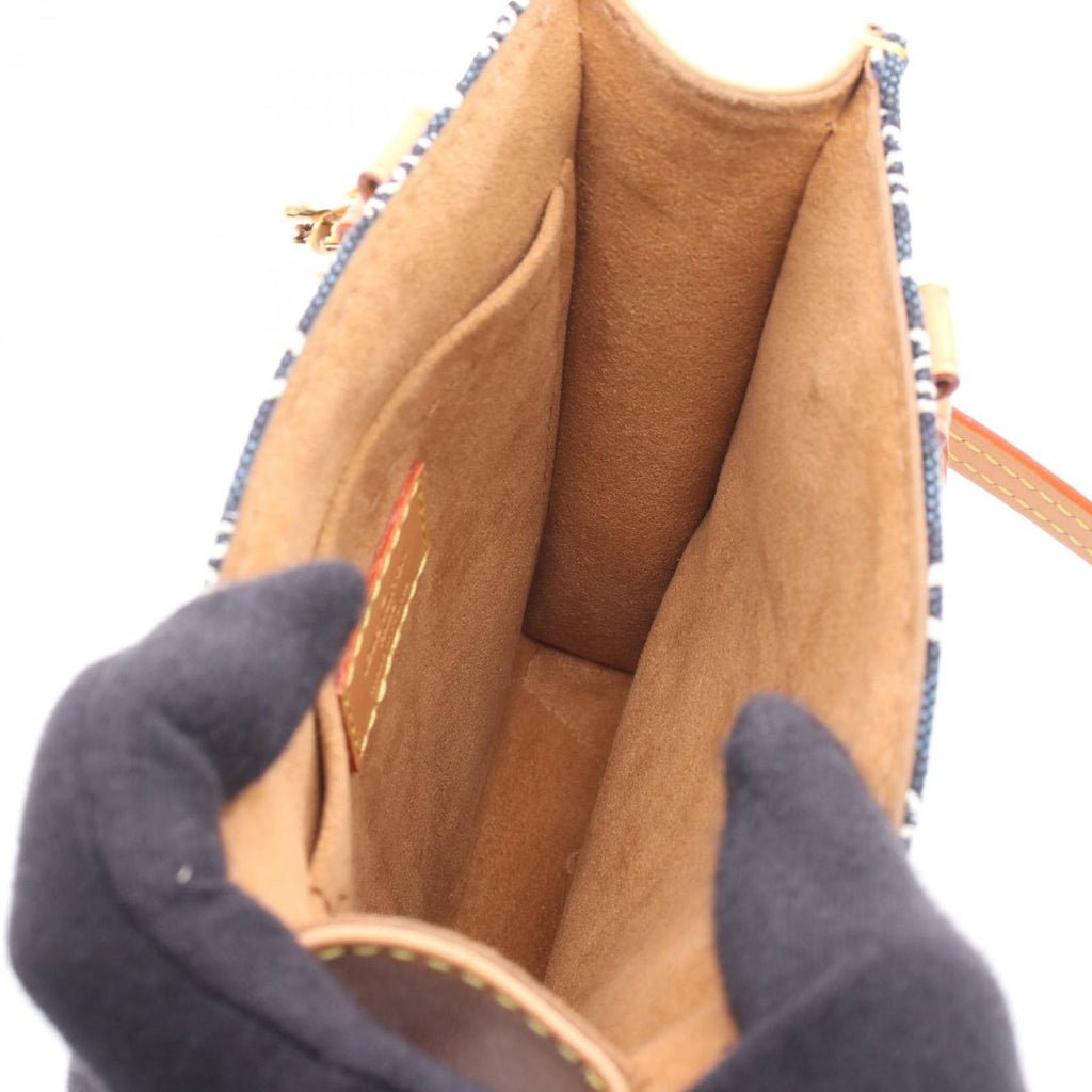 Louis Vuitton Handbag Sac Plat Since Navy Canvas Leather — view 3