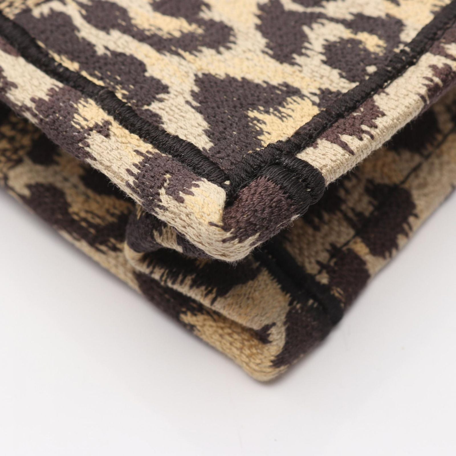 Dior Dio Handbag Book Tote Mini Black Beige Canvas — view 8