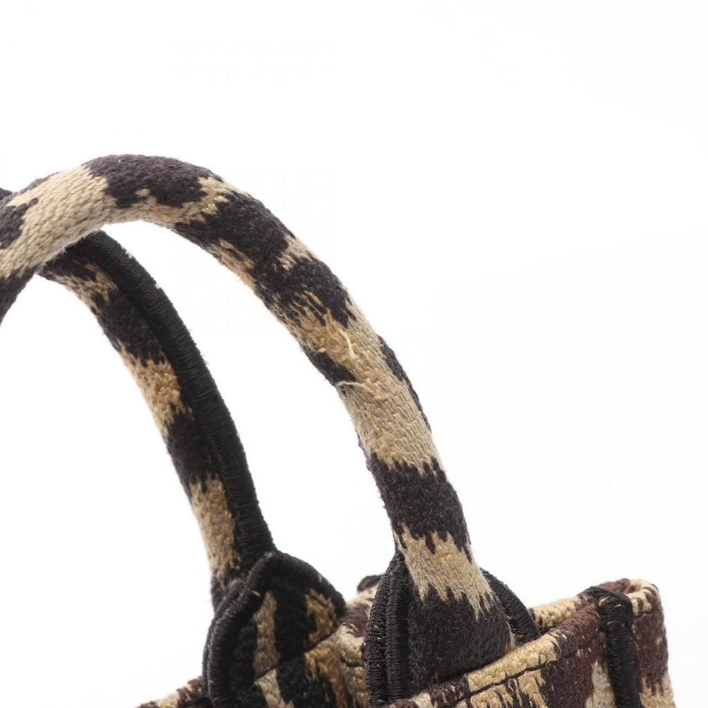 Dior Dio Handbag Book Tote Mini Black Beige Canvas — view 7