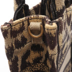 Dior Dio Handbag Book Tote Mini Black Beige Canvas — view 9
