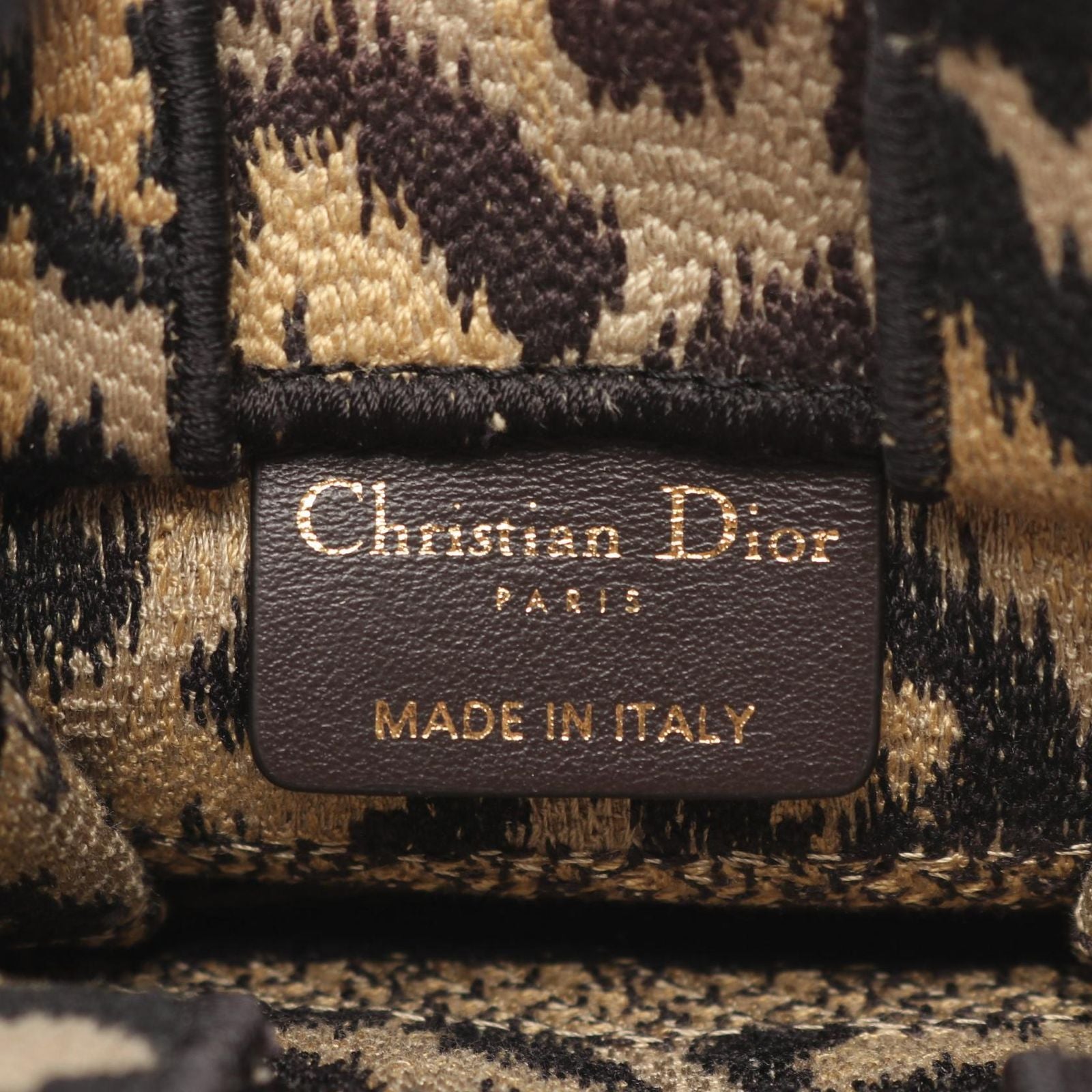 Dior Dio Handbag Book Tote Mini Black Beige Canvas — view 4