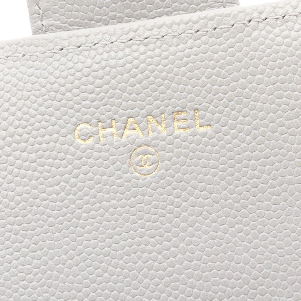 Chanel Bifold Wallet Classic Long Flap Quilted Gray Caviar Leather Zip — view 4