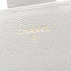 Chanel Bifold Wallet Classic Long Flap Quilted Gray Caviar Leather Zip — view 4