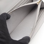 Chanel Bifold Wallet Classic Long Flap Quilted Gray Caviar Leather Zip — view 6