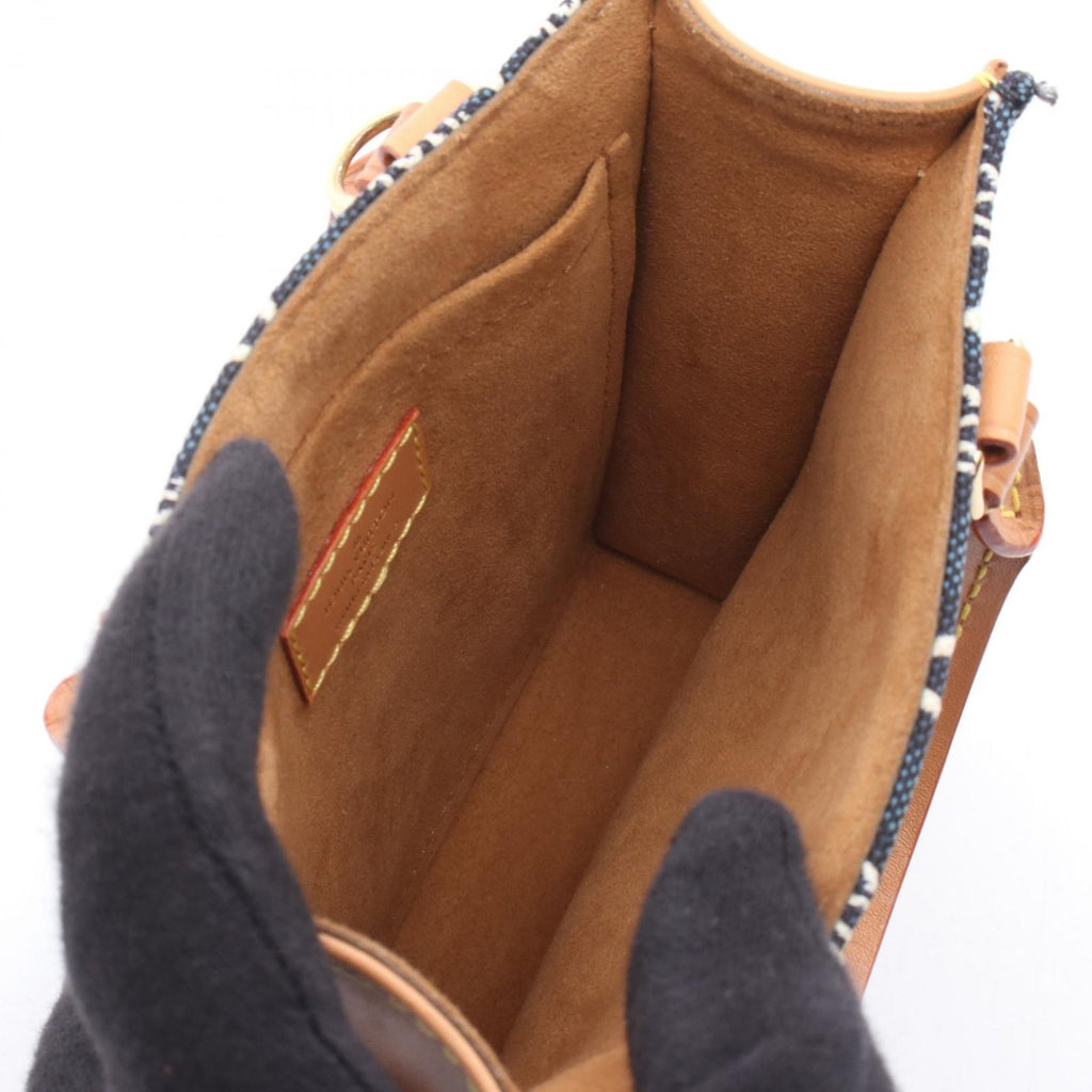 Louis Vuitton Handbag Petite Sac Plat Since Blue Canvas Leather — view 3